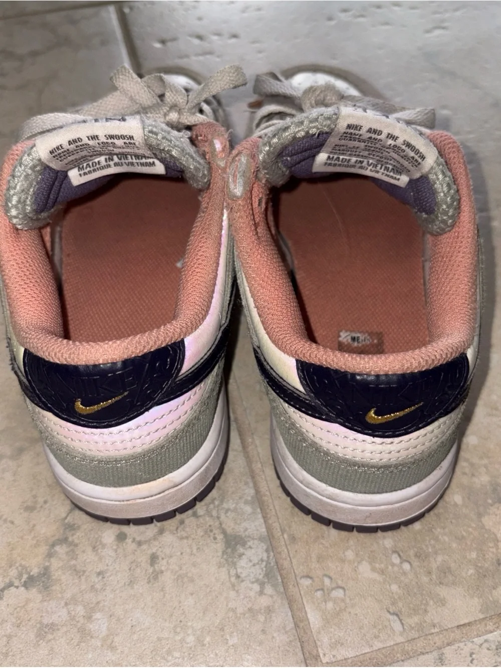 Nike Low-Top Sneakers in White, Gray, Pink & Black